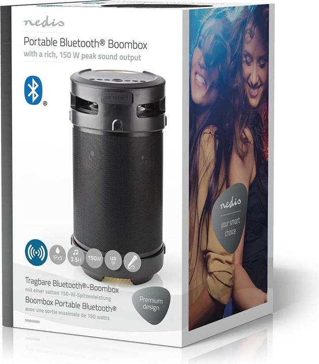 Produktbild Nedis SPBB-350 Bluetooth Party-Lautsprecher (3.50 h, Akkubetrieb)