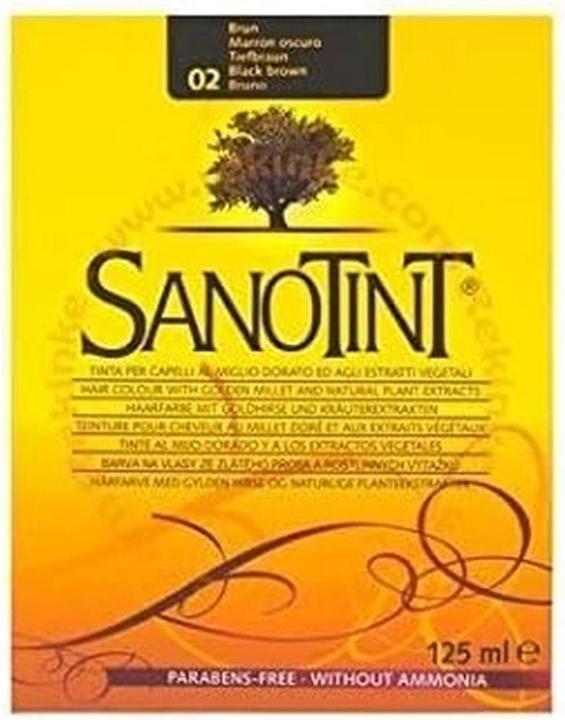 Actual product image Sanotint Haarfarbe 02 tiefbraun (Deep brown)