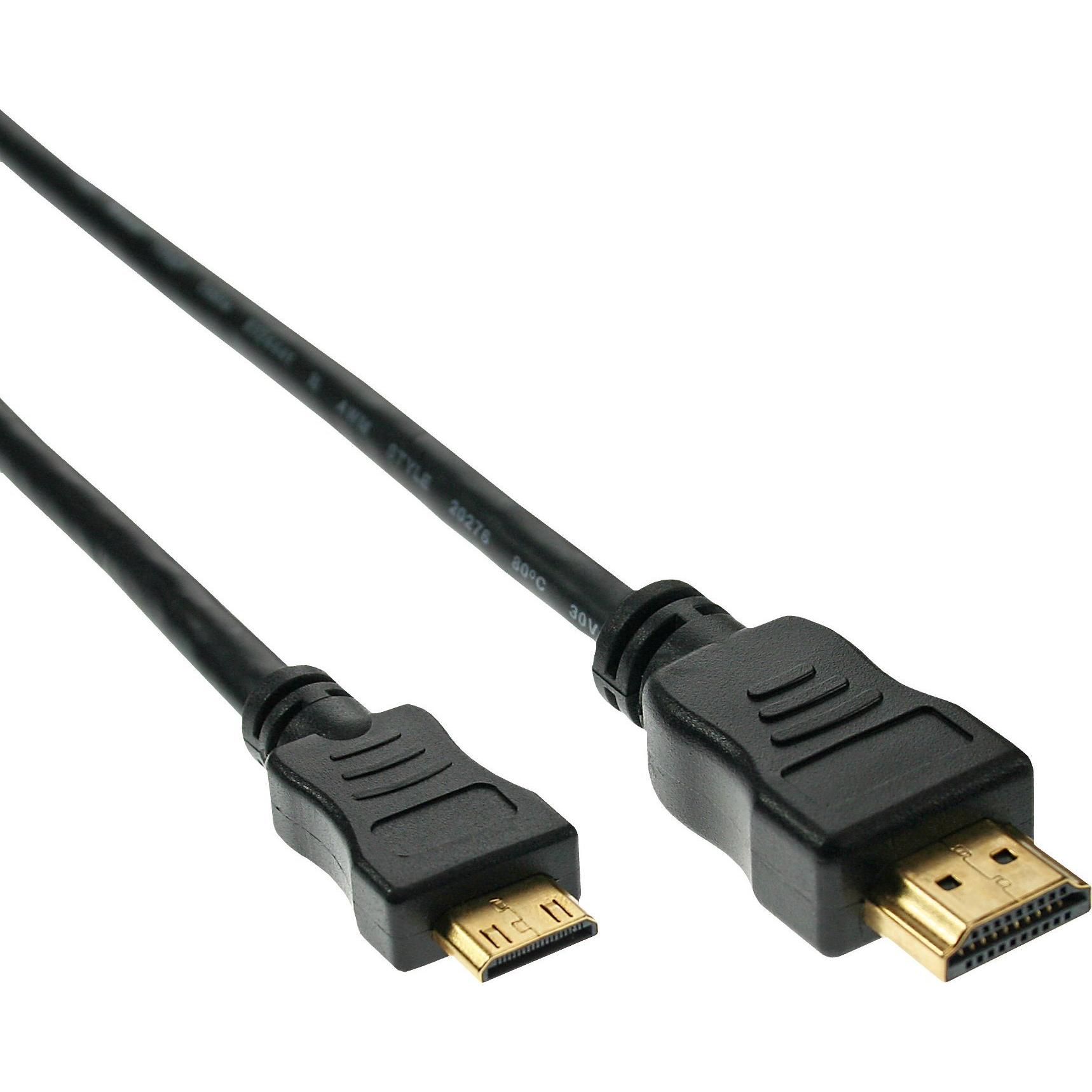 InLine mini HDMI (Typ C) — HDMI (Typ A) (5 m, HDMI), Video Kabel