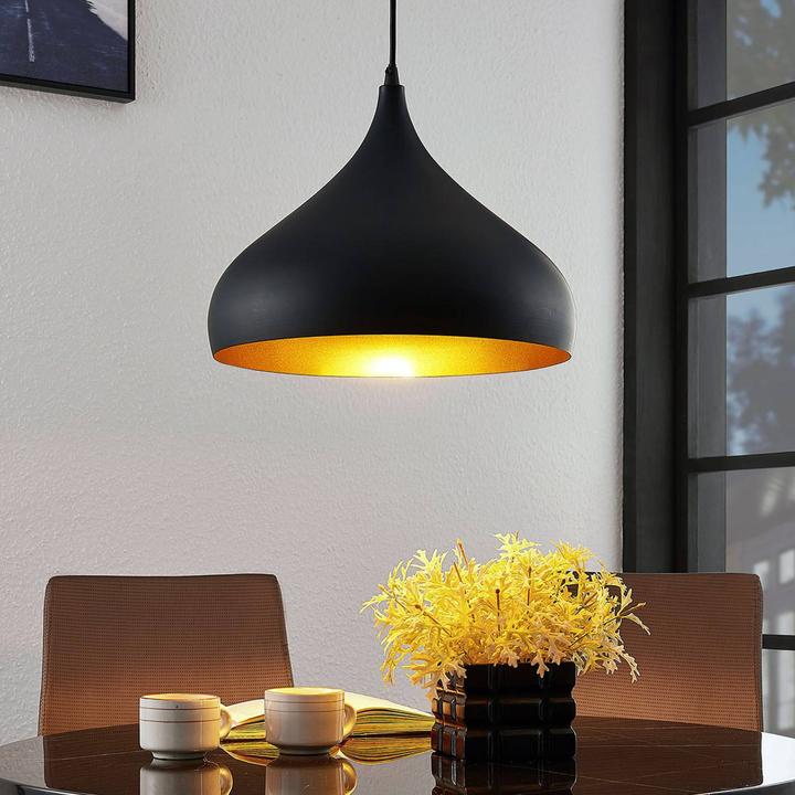 Produktbild Lindby Ritana Pendelleuchte Black/Gold (E27)