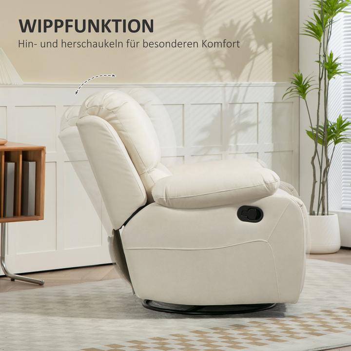 Image du produit Homcom Relaxsessel Polyester, Stahl Cremeweiss