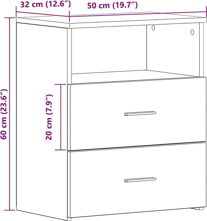 Immagine prodotto vidaXL Nachttisch (50 x 32 x 60 cm)