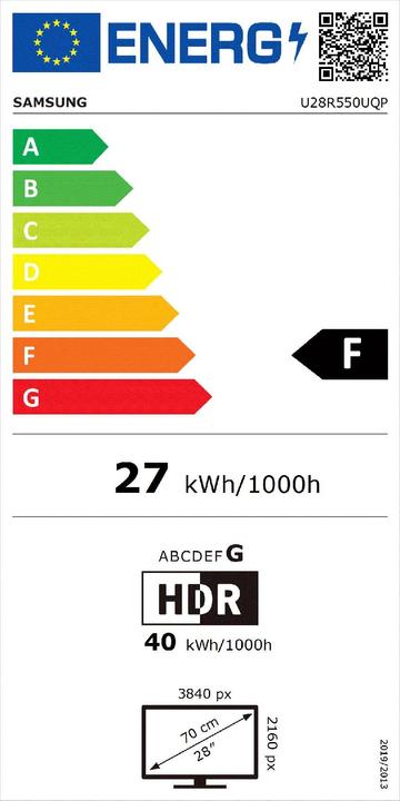 Energie-Label Samsung LU28R550UQPXEN (3840 x 2160 Pixel, 28")