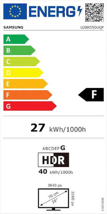 Energy Label Samsung LU28R550UQPXEN (3840 x 2160 Pixels, 28")