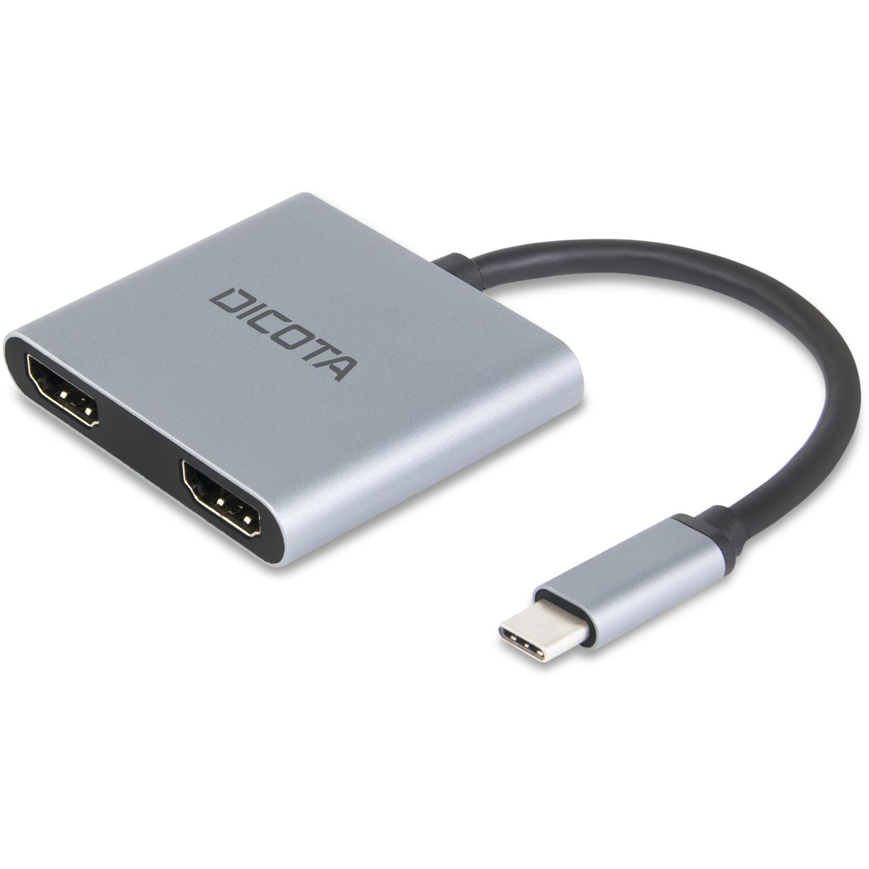 Dicota Mini Docking (USB-C, 4 Ports), Dockingstation + USB Hub, Silber