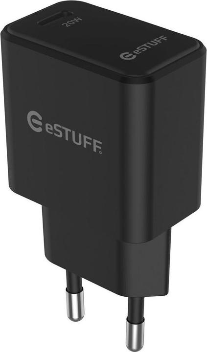 Actual product image eSTUFF USB-C Charger EU PD 20W. 1 x (20 W)