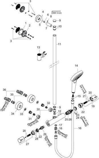 Actual product image hansgrohe HG Semipipe CROMA SELECT E MULTI DN 15 white/chrome