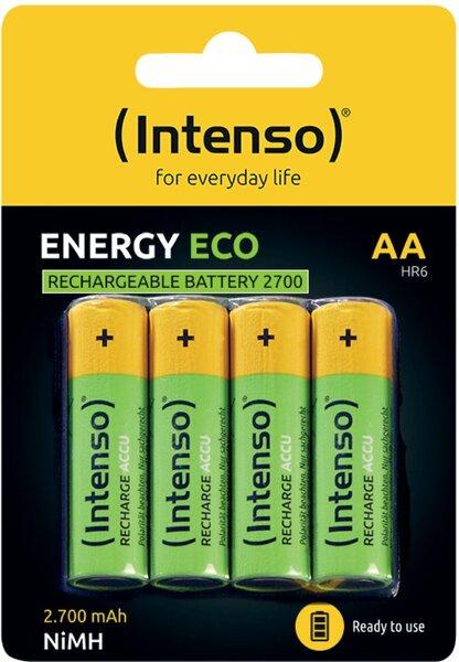 Intenso Accu NiMH, Mignon AA, Rechargeable, HR6, 1.2V, 2700mAh, 4 Akkus (4 Stk., AA, 2700 mAh)