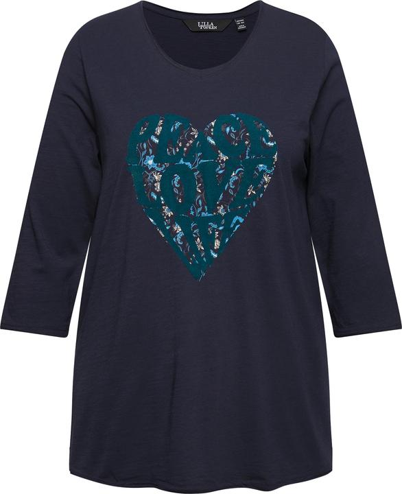 Immagine prodotto Ulla Popken Maglia dal taglio svasato con cuore, scollo a V e maniche lunghe (46, 48)