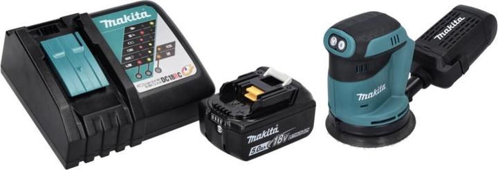 Produktbild Makita DBO 180 RT1 Akku Exzenterschleifer 18 V 125 mm + 1x Akku 5,0 Ah + Ladegerät (Exzenterschleifer)