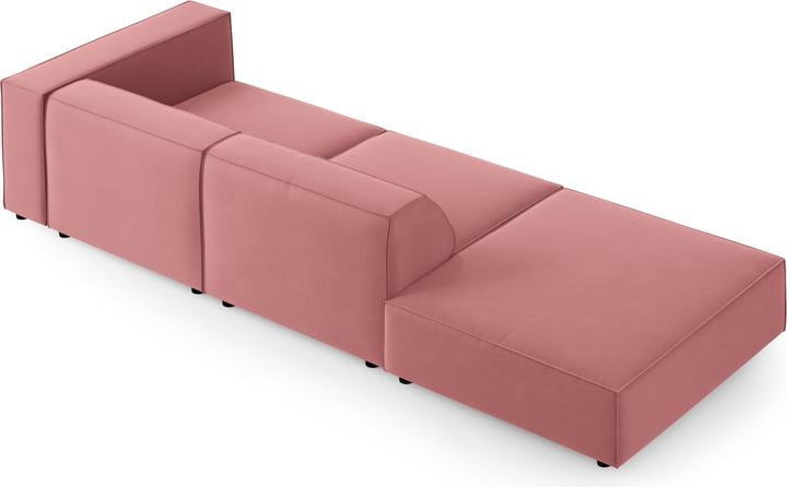 Actual product image Cosmopolitan Design Velvet Left Sofa, "Arendal", 4 Seats, Flamingo, 262x102x70 Made in Europe