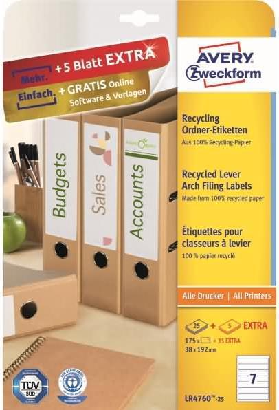 Actual product image Avery Recycling Folder Labels