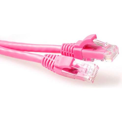 ACT Pink 10 meter U/UTP CAT6 patch cable snagless with RJ45 connectors. Cat6 u/utp snagless pk 10.00m (U/UTP, CAT6, 10 m...