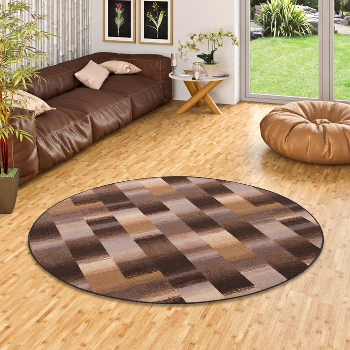 Actual product image Snapstyle Designer Velour Carpet Mystic Karo (Ø 160 cm)