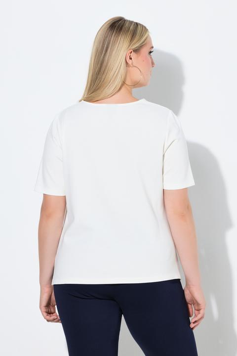 Actual product image Ulla Popken Asymmetric Pointed Hem Tee (62)