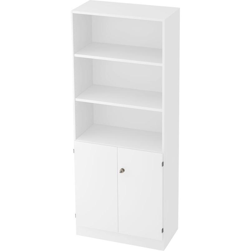 Hammerbacher, Aktenschrank, Regal 5OH, 2OH Türen,SO-Bl. SG Weiss/Weiss (80 x 42 x 200 cm)
