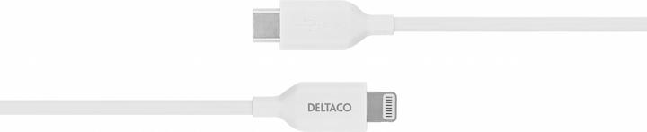 Actual product image Deltaco Lightning cable USB-C - Lightning, 1m, Apple C94 chipset FSC-labeled package, white (1 m, USB 2.0)