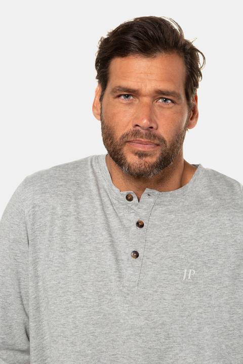 Produktbild JP1880 Henley, Basic, Shirt, Langarm, Knopfleiste, bis 8XL (3XL)