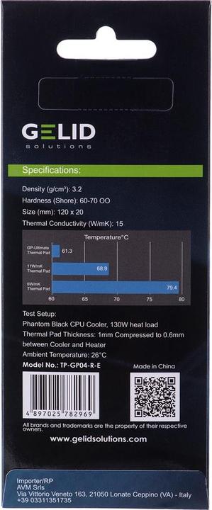Image du produit Gelid Termopady Ultimate 120x20x3.0mm TP-GP04-R-E (3 mm)