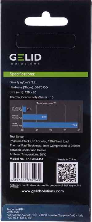 Actual product image Gelid Termopady Ultimate 120x20x3.0mm TP-GP04-R-E