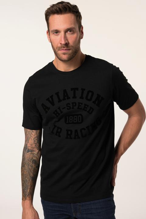 Immagine prodotto JP1880 T-shirt con righe, mezze maniche e stampa sul petto, fino alla tg. 8XL (3XL)