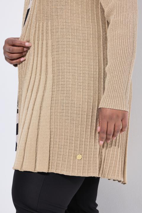 Produktbild Ulla Popken Strickjacke, Metallic-Effekt, Schalkragen, Langarm (60)