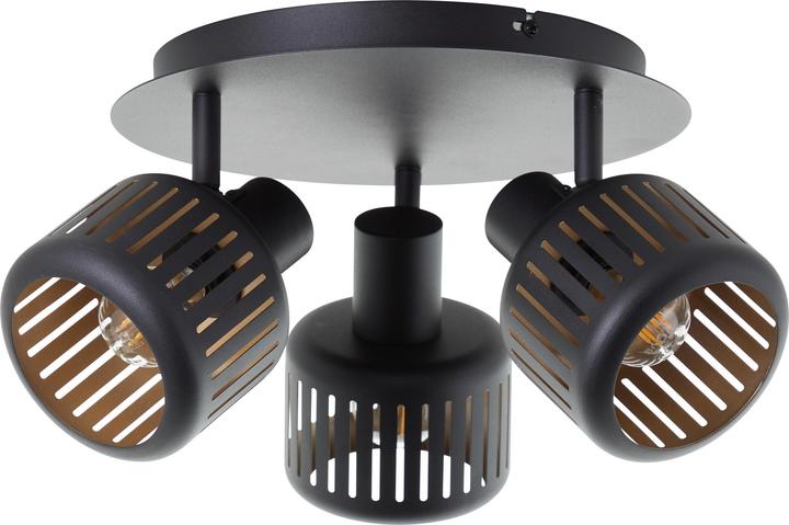 Produktbild Brilliant Plafondspot Tyas E14 max 3x28W - Zwart/Goudkleurig (E14)