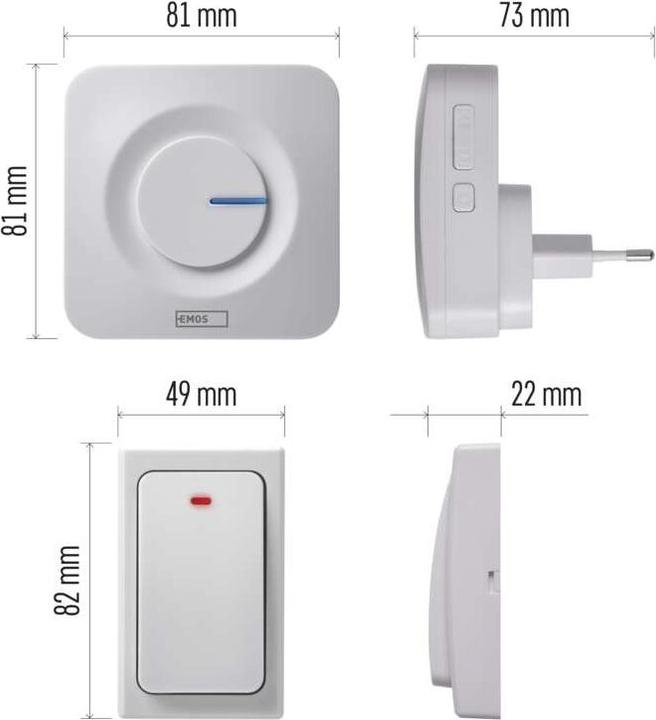 Image du produit Emos Sonnette de porte sans fil P5729 (Radio 433 MHz)