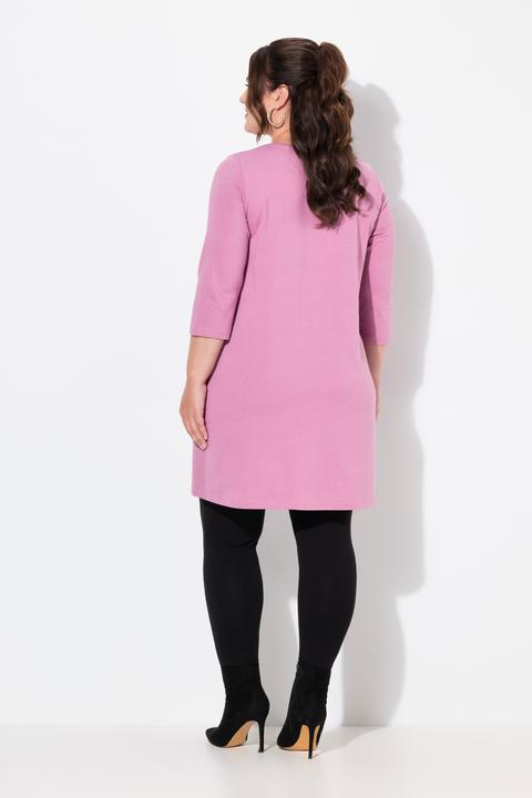 Produktbild Ulla Popken Longshirt, Zierbänder, A-Linie, V-Ausschnitt, 3/4-Arm (46, 48)