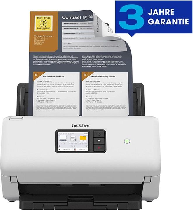 Actual product image Brother ADS-4550W Scanner 35 ipm R/V (Ethernet, USB, Wi-Fi Direct, WLAN)