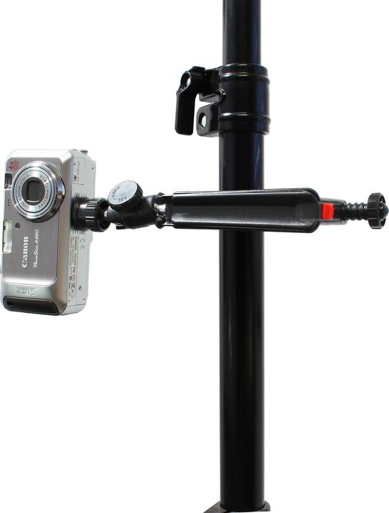 Produktbild InLine ® Tisch-Stativ 190mm mit Schraubzwinge, schwarz mit Kugelkopf (Metall, Kunststoff)