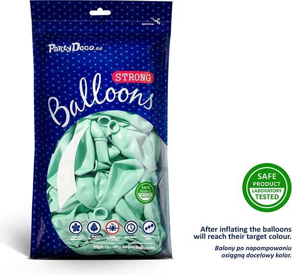 Actual product image Partydeco Strong Balloons 27cm, Pastel Light Mint (1 pkt / 50 pc.) (50x)
