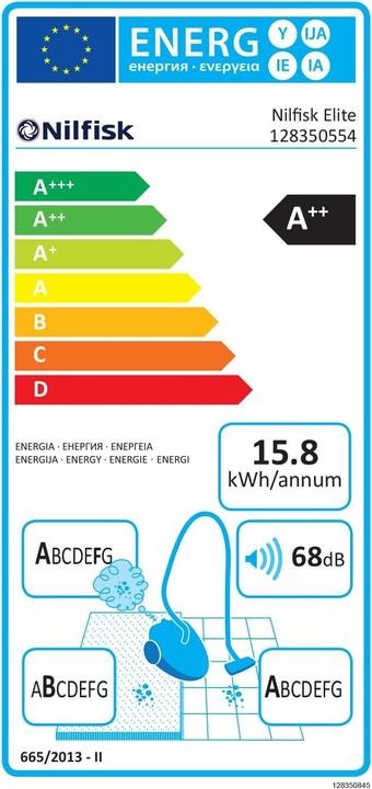 Energie-Label Nilfisk Elite RCL14E08A2 Classic