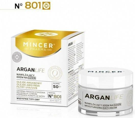 Actual product image Elfa Mincer Pharma Argan Life 50+ Moisturising Day Cream No. 801 50ml (50 ml, Day cream, SPF 50)