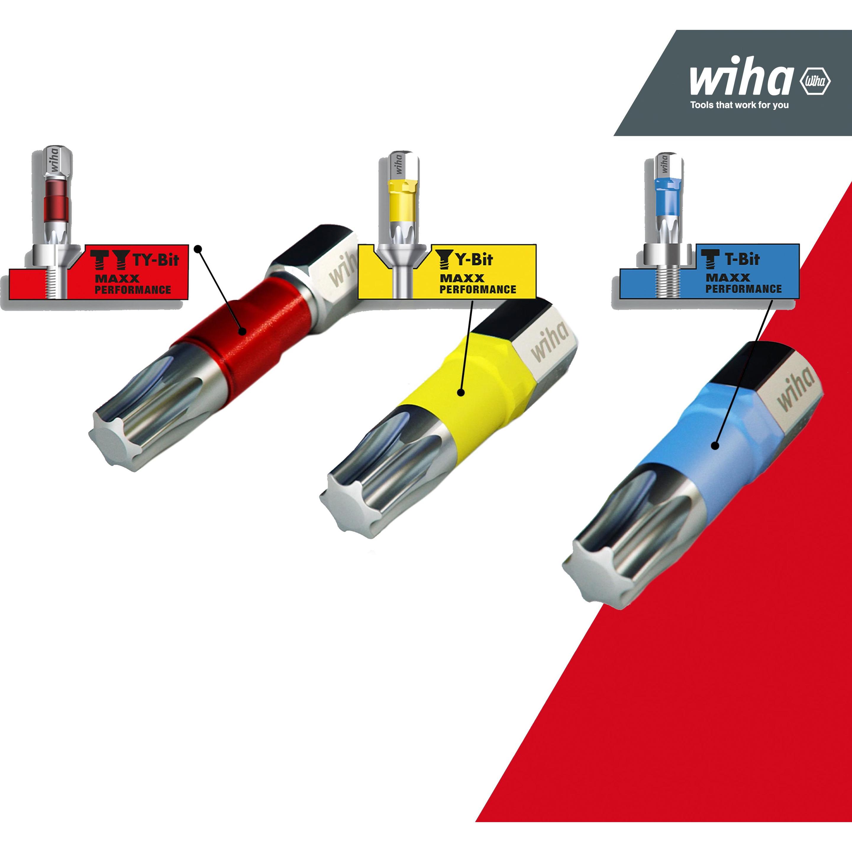 Thumbnail - Wiha, Bits, Bit Set FlipSelector 13tlg T-Bit 25 mm PH PZ TORX 1/4" C6,3 magnetischer Bithalter (25mm)