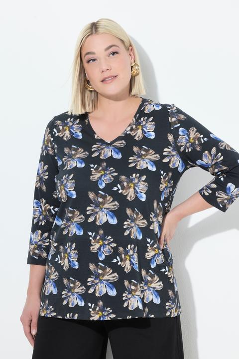 Produktbild Ulla Popken Shirt, A-Linie, V-Ausschnitt, 3/4-Arm (50, 52)