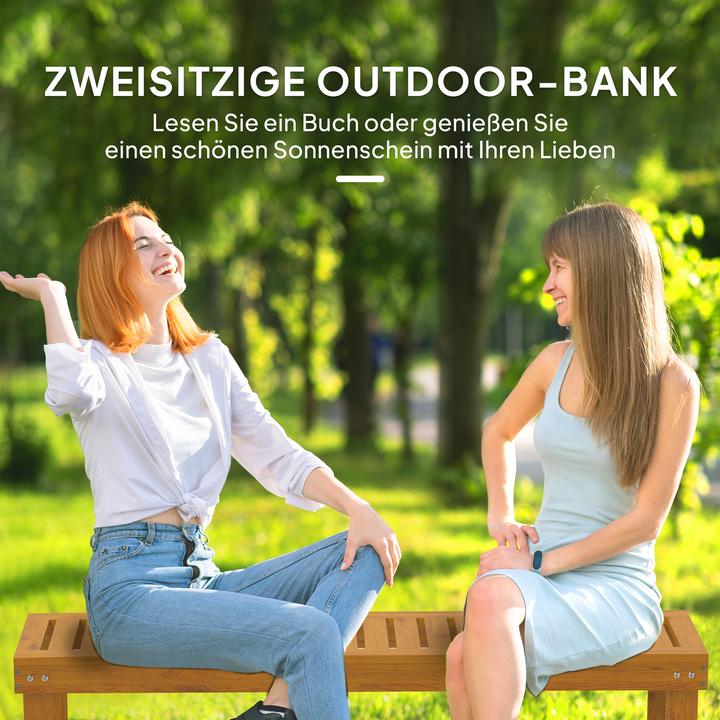 Produktbild Outsunny Gartenbank Kiefernholz Teak