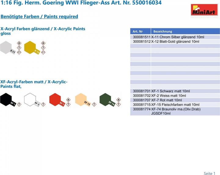 Produktbild 1:16 Fig. Herm. Goering WWI Flieger-Ass