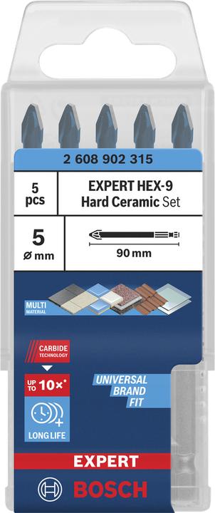 Produktbild Bosch Professional Zubehör EXPERT HEX-9 Hard Ceramic Bohrer-Set, 5 mm, 5-tlg. (5,0)