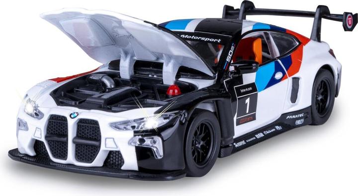 Actual product image BMW M4 GT3 Diecast 1:32 weiss inkl. Knopfzellen