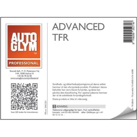 Autoglym, Accessori per pulizia auto, Etichetta TFR avanzato