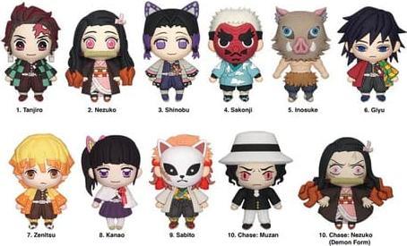 Produktbild Monogram Int. Demon Slayer: Kimetsu no Yaiba PVC-Taschenanhänger Display (24)