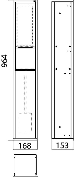 Produktbild Emco asis module 150 Gäste-WC-Modul-Unterputzmodell, Müllbeutelhalter, Papierhalter, Toilettenbür