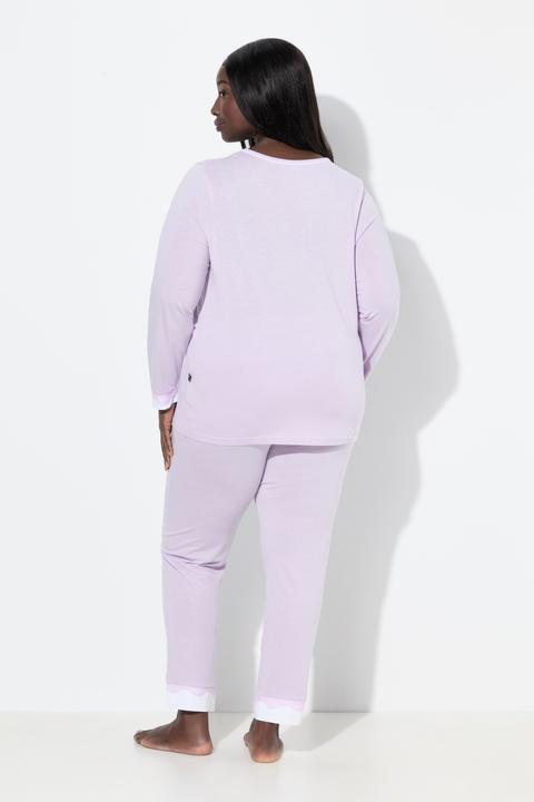 Produktbild Ulla Popken Pyjama, Zweiteiler, Spitze, Rundhals, Langarm (62)
