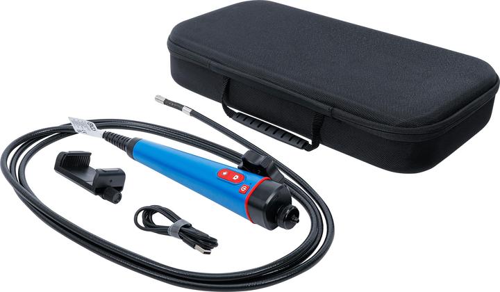 Charging cable USB-A / Micro-USB, Holder for smartphone, Colour endoscope, Cleaning cloth for camera lens
