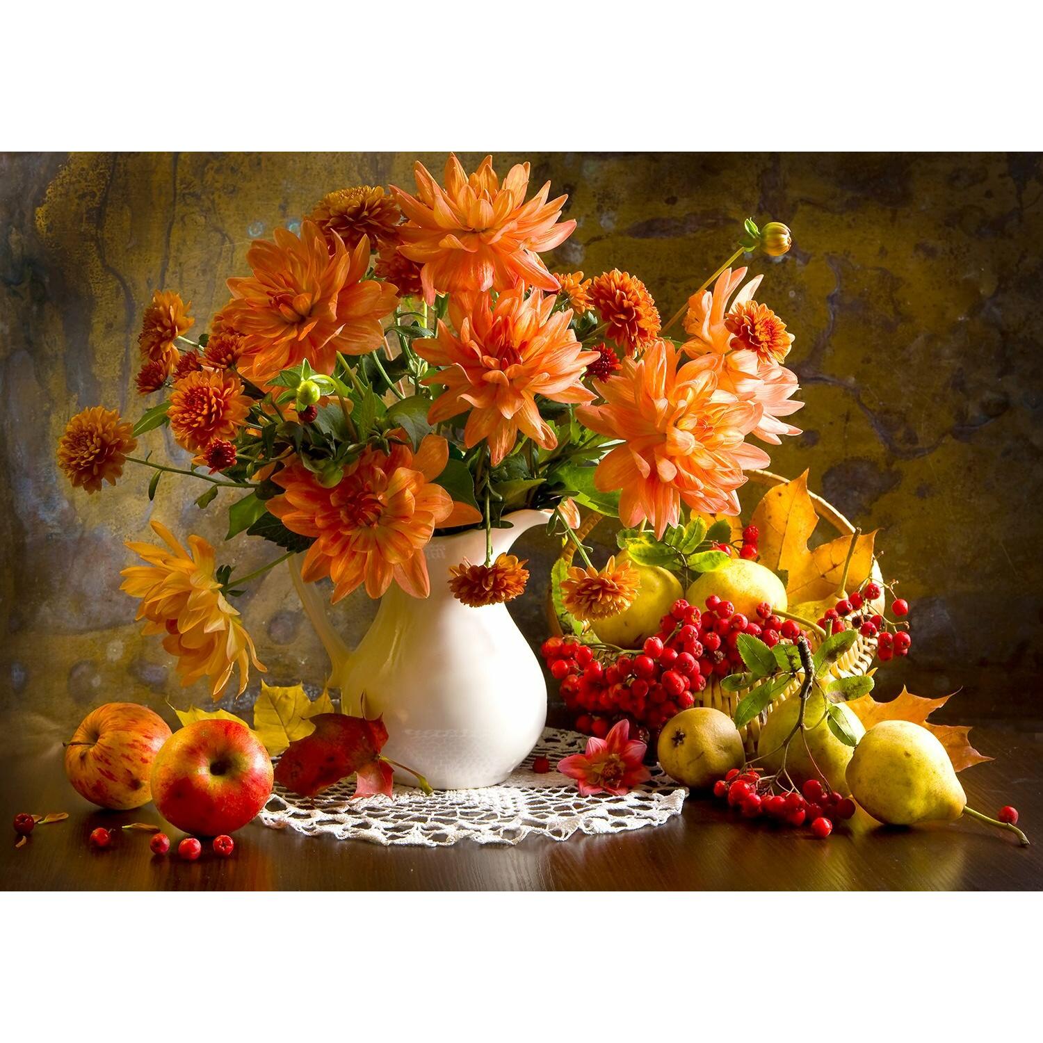 Thumbnail - Enjoy Puzzle ENJOY-1233 - Still Life with Orange Dahlias, Puzzle, 1000 Teile (1000 Teile)