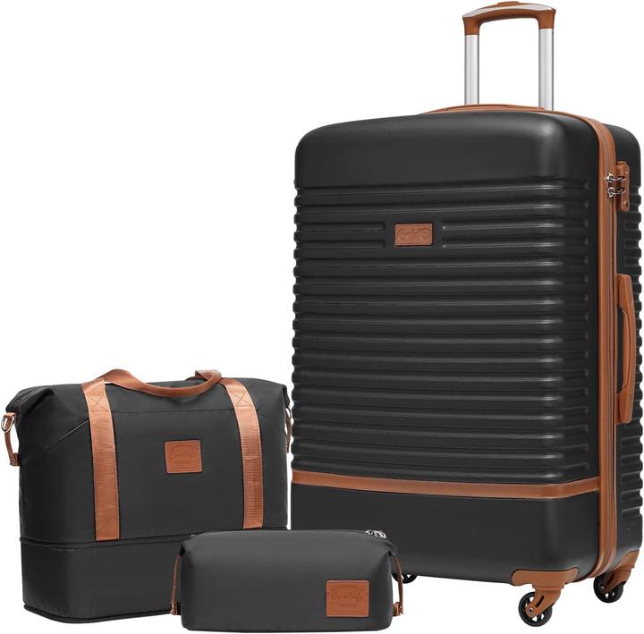 Coolife Koffer-Set 3-tlg mit 360° Rädern & TSA-Schlössern (93 l)