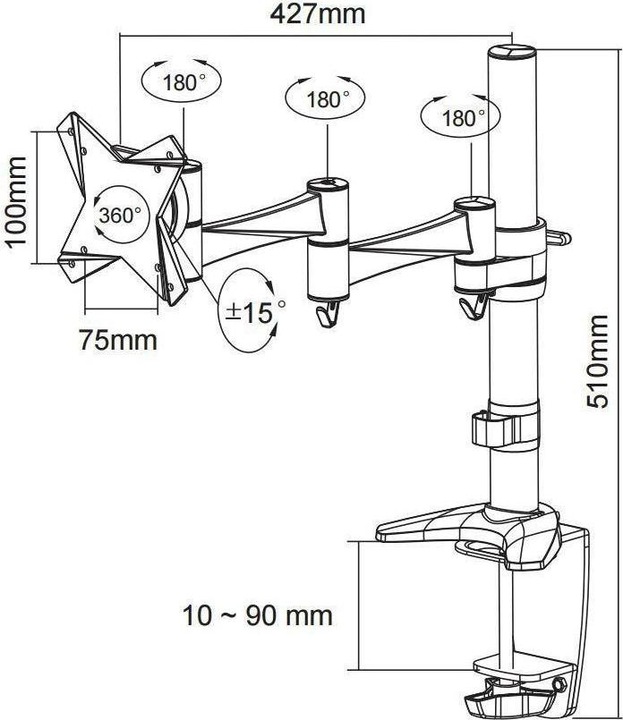 Produktbild Neomounts FPMA-D1330SILVER Monitor Tischhalterung (Tisch, 30")