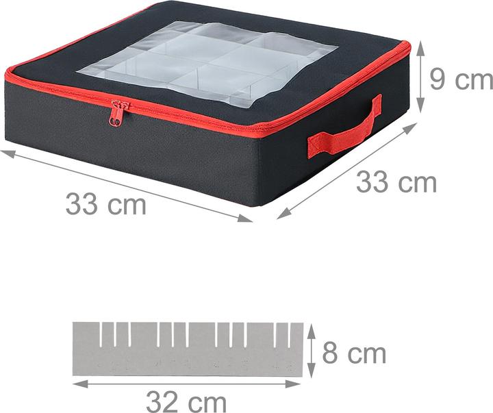 Actual product image Relaxdays 4x Weihnachtskugel-Aufbewahrungsbox (33 cm, 4x)
