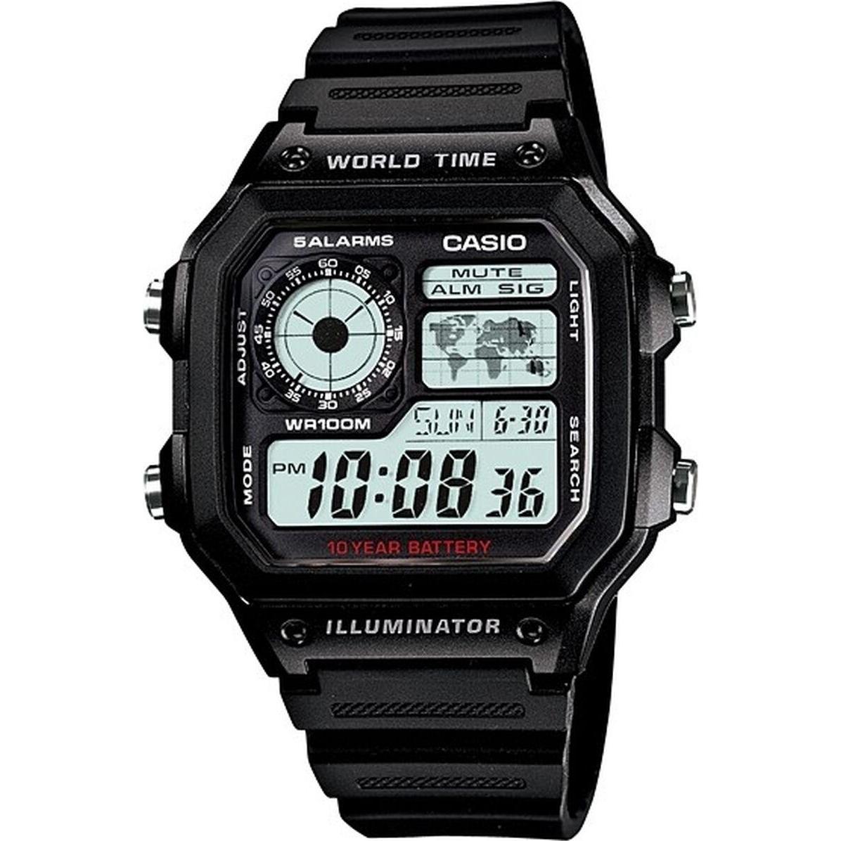 Casio, Armbanduhr, Illuminator, Schwarz, (Digitaluhr, 43 mm)
